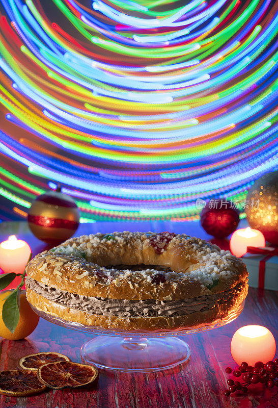 Roscon de Reyes或国王蛋糕的食谱到东方三博士天也三个智者